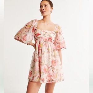Abercrombie Emerson Ruched Angel Sleeve Mini Dress